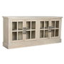 DKD Home Decor Buffet de Madera de Hevea y Cristal Natural