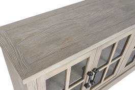 DKD Home Decor Buffet Romantico Natural Madera Cristal 4 Puertas 180x40x82 cm