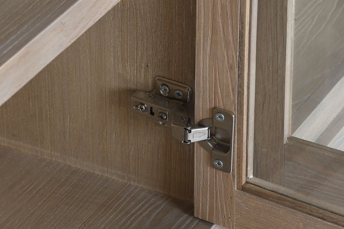 DKD Home Decor Buffet Romantico Natural Madera Cristal 4 Puertas 180x40x82 cm