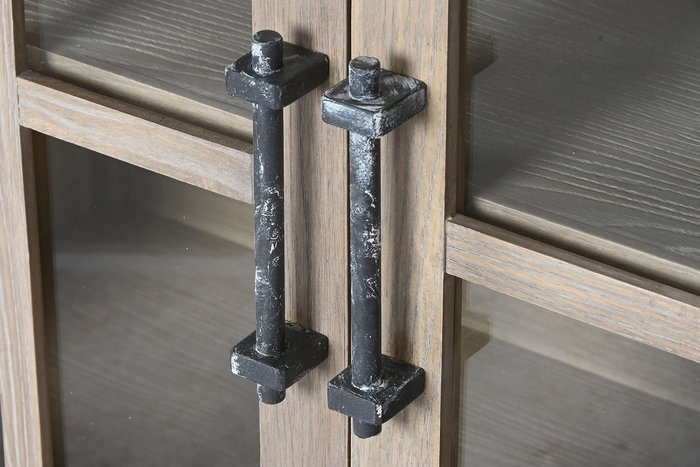 DKD Home Decor Buffet Romantico Natural Madera Cristal 4 Puertas 180x40x82 cm