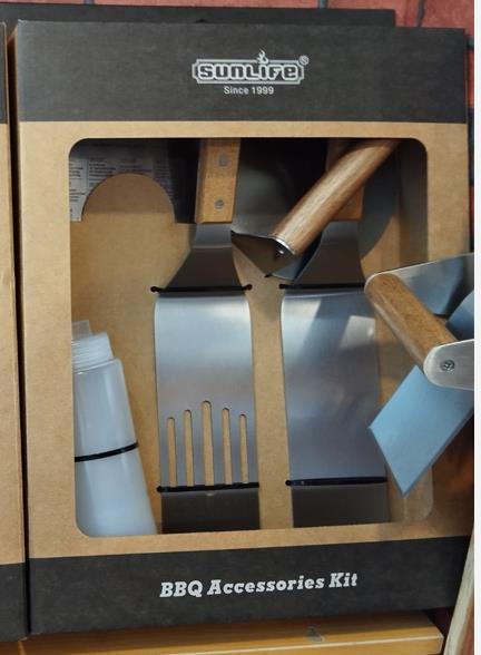 DKD Home Decor Set de 5 Utensilios para Barbacoa INOX ACACIA
