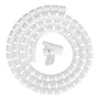 Neomounts ADS06-142WH Organizador de Cables para Escritorio, Pasacables, Tubo Espiral Flexible (Blanco, Ø25mm, para 1-5 Cables, 2m, Incluye Clip)