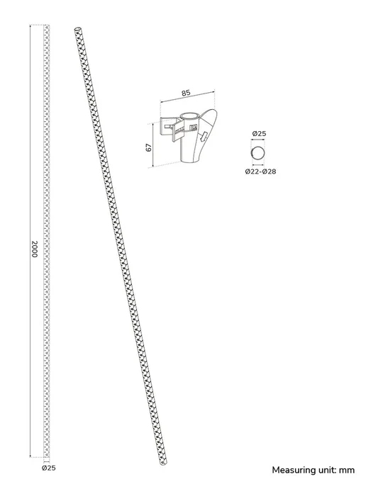 Neomounts ADS06-142WH Organizador de Cables para Escritorio, Pasacables, Tubo Espiral Flexible (Blanco, Ø25mm, para 1-5 Cables, 2m, Incluye Clip)
