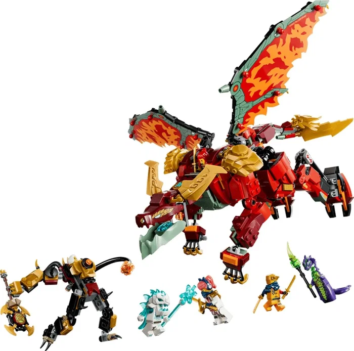 LEGO Ninjago Meca Dragón Transformable Wyldfyre 71868 Set de Construcción 821 Piezas +9 Años
