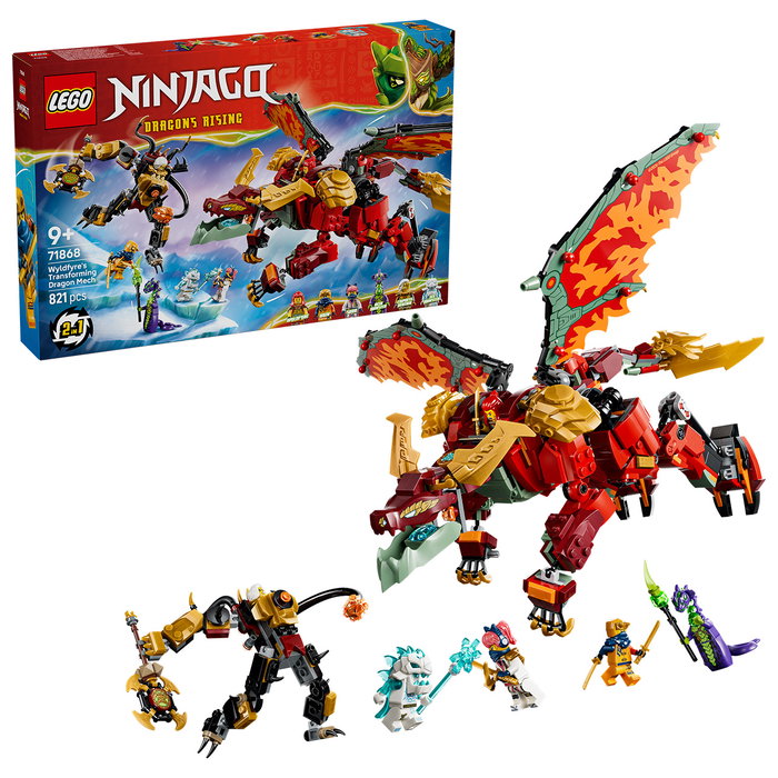 LEGO Ninjago Meca Dragón Transformable Wyldfyre 71868 Set de Construcción 821 Piezas +9 Años LEGO Ninjago Meca Dragón Transformable Wyldfyre 71868 Set de Construcción 821 Piezas +9 Años