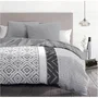 Home Linge Passion HOM3701393715324 Juego Nórdico de Microfibra ETHNO Gris 220 x 240 cm + 2 Fundas de Almohada 63 x 63 cm