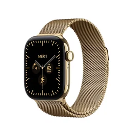 Apple Watch Series 12 GPS + Cellular 42mm Caja de Titanio Oro Brillante y Correa Milanese Loop Oro Brillante