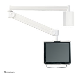 NEOMOUNTS FPMA-HAW100 Soporte de Pared Médico para Monitor LCD 10-24" (25.4-60.96cm) - VESA 75x75/100x100 - Ajuste de Altura por Resorte de Gas, Giratorio, 6kg, Color Blanco