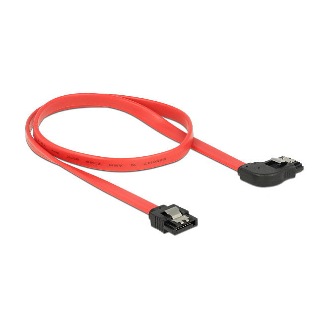 DeLOCK Cable SATA 6 Gb/s 50 cm Rojo/Negro hacia la derecha