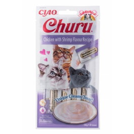 CHURU VET Receta de Pollo con Gamba 4 Sticks de 14g