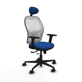 PIQUERAS Y CRESPO Silla de oficina Jorquera con mecanismo Sincro/Traslack Azul y Blanco