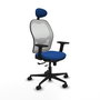 PIQUERAS Y CRESPO Silla de oficina Jorquera con mecanismo Sincro/Traslack Azul y Blanco