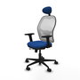 PIQUERAS Y CRESPO Silla de oficina Jorquera con mecanismo Sincro/Traslack Azul y Blanco
