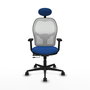 PIQUERAS Y CRESPO Silla de oficina Jorquera con mecanismo Sincro/Traslack Azul y Blanco