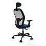 PIQUERAS Y CRESPO Silla de oficina Jorquera con mecanismo Sincro/Traslack Azul y Blanco