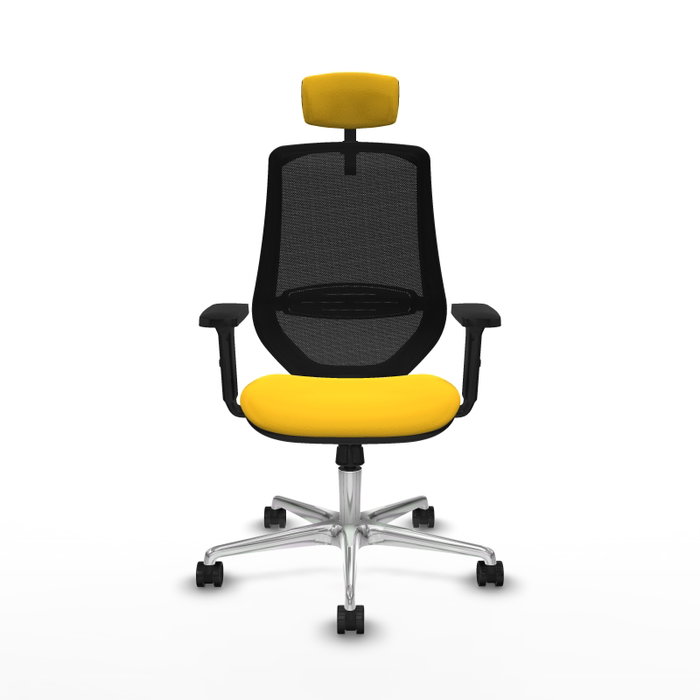 PIQUERAS Y CRESPO Silla de oficina Mardos con mecanismo Sincro, Amarillo y Negro