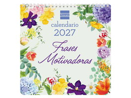 FINOCAM Calendario de Pared 2027 con Frases Motivadoras y Espiral 210x210 mm