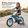 Toimsa Bicicleta Infantil Stitch 16 Pulgadas para Niños de 5 a 8 Años - Color Azul