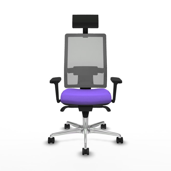 PIQUERAS Y CRESPO Silla de oficina Horna con mecanismo Sincro, Tela Lila y Malla Gris PIQUERAS Y CRESPO Silla de oficina Horna con mecanismo Sincro, Tela Lila y Malla Gris
