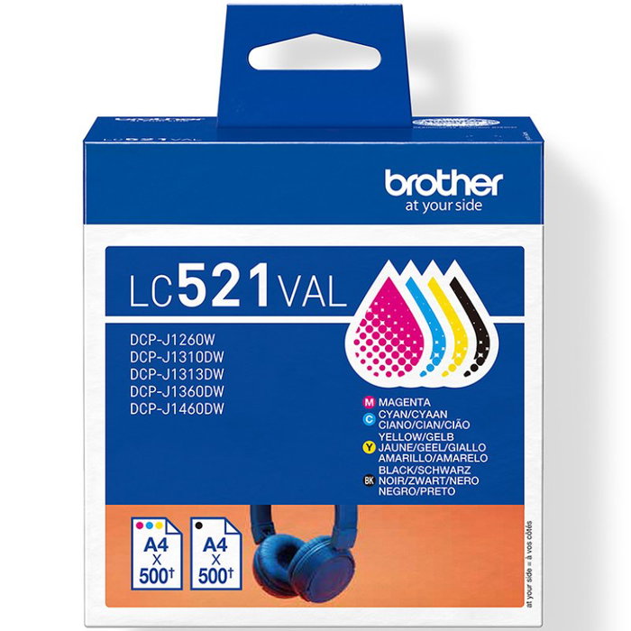 Brother LC521VAL Multipack de 4 Colores Brother LC521VAL Multipack de 4 Colores