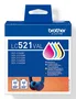 Brother Multipack de Cartuchos de Tinta LC521VAL (BK/C/M/Y) Cuatricolor