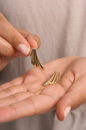 Heliophilia Silver ELKGC68359 Pendientes de Oro Dorados, Elegantes y Brillantes, Joyería para Mujer