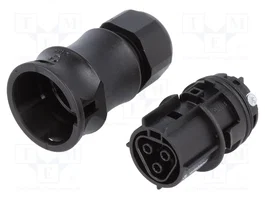 WIELAND Conector Industrial RST Hembra de 3 Pines, Negro