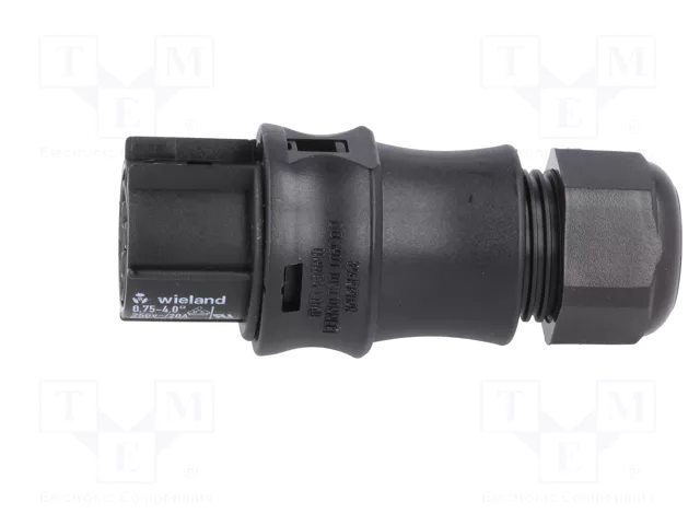 WIELAND Conector Industrial RST Hembra de 3 Pines, Negro