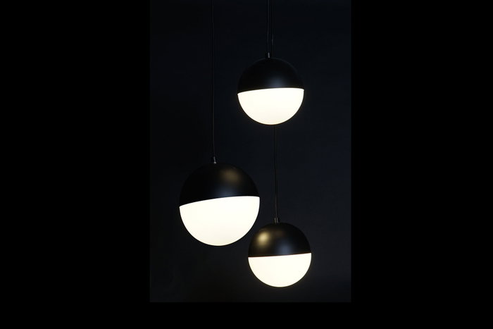 DKD Home Decor Lámpara de Techo de Metal y Cristal con Bolas, Negro