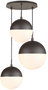 DKD Home Decor Lámpara de Techo de Metal y Cristal con Bolas, Negro