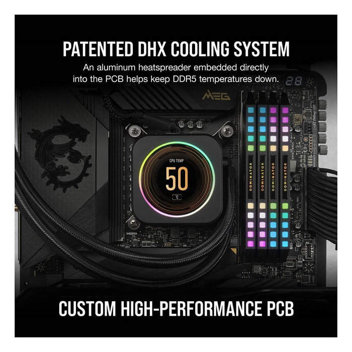 Corsair CMT32GX5M2B6400C32 Kit Memoria RAM DDR5 32GB (2x16GB) 6400MHz CL32 DOMINATOR RGB PC - Retail