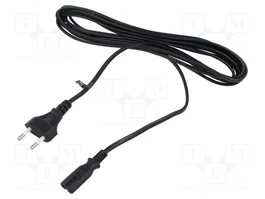 POS Cable de alimentación H03VVH2-F 1,8m Negro