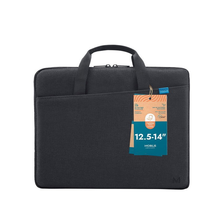 Mobilis 025026 Maletín para Portátil 35.6 cm (14 Pulgadas) Negro de Poliéster con Compartimento para Tableta, Resistente al Agua