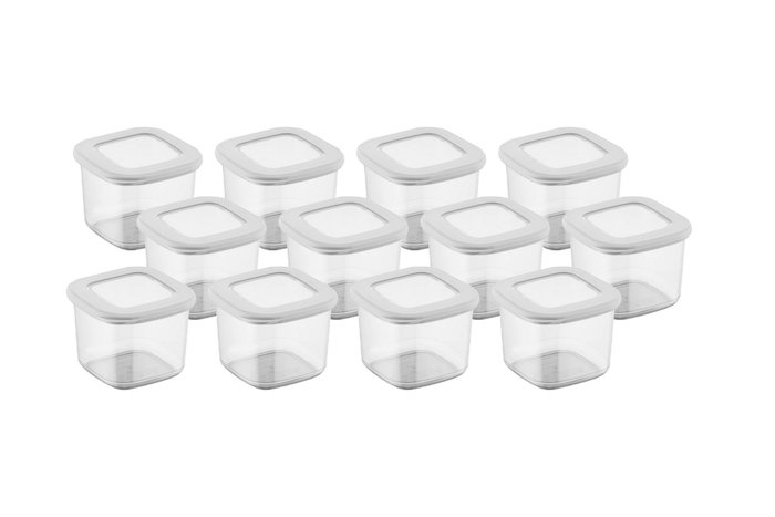 Hermia BNMPOLYWS12-5 Cajas de Almacenaje Set 12 Piezas Plástico Blanco 10x10x9.5 cm 500ml
