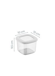 Hermia BNMPOLYWS12-5 Cajas de Almacenaje Set 12 Piezas Plástico Blanco 10x10x9.5 cm 500ml