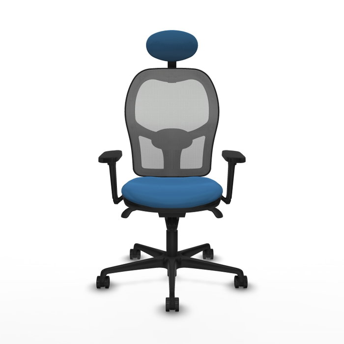 PIQUERAS Y CRESPO Silla de oficina Jorquera con mecanismo Sincro, Azul claro y Gris