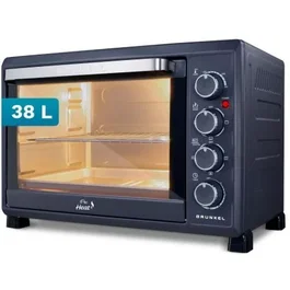 Grunkel HR-38PRO Horno Eléctrico de Sobremesa 38L 2000W con Convección, Negro, Incluye Accesorios de Acero Inoxidable, Temporizador Mecánico y Luz Interior