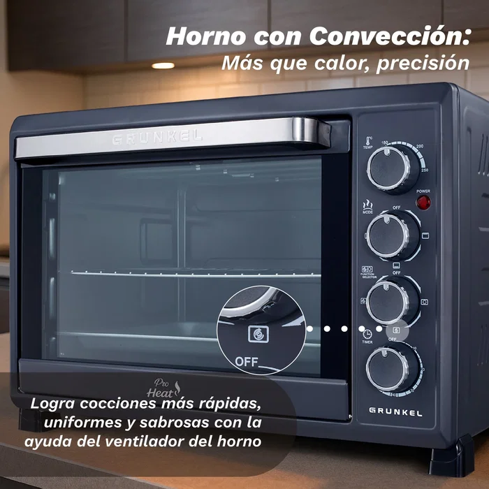 Grunkel Horno de Sobremesa HR-38PRO 38L 2000W Negro y Acero Grunkel Horno de Sobremesa HR-38PRO 38L 2000W Negro y Acero
