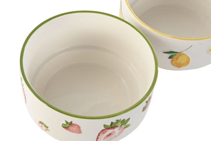 DKD Home Decor Set de 2 Cuencos de Porcelana Frutas 3D 600ml de Colores Surtidos DKD Home Decor Set de 2 Cuencos de Porcelana Frutas 3D 600ml de Colores Surtidos