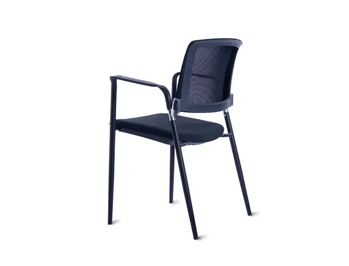 Silla confidente Rocada brazos fijos asiento tela ignífuga azul respaldo malla estructura metálica Silla confidente Rocada brazos fijos asiento tela ignífuga azul respaldo malla estructura metálica