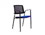 Silla confidente Rocada brazos fijos asiento tela ignífuga azul respaldo malla estructura metálica Silla confidente Rocada brazos fijos asiento tela ignífuga azul respaldo malla estructura metálica