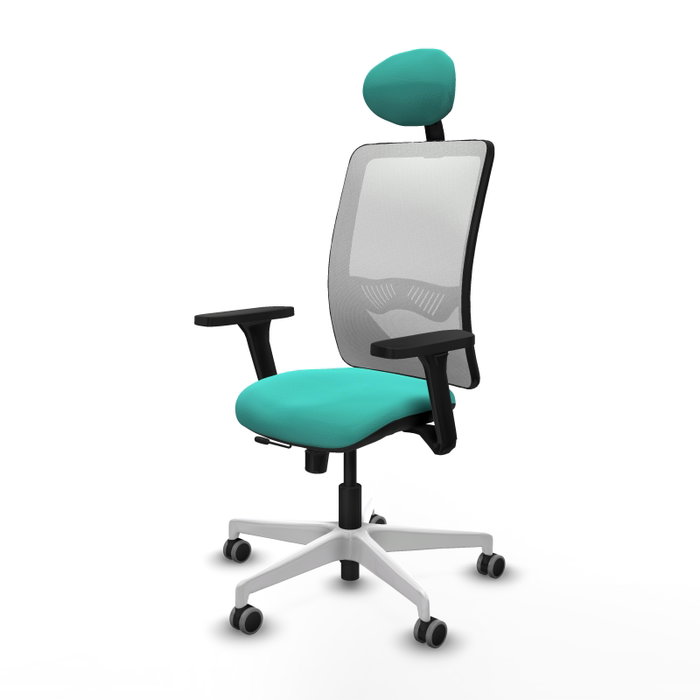 PIQUERAS Y CRESPO Silla de oficina Zulema Turquesa y Blanco