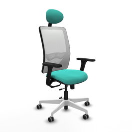PIQUERAS Y CRESPO Silla de oficina Zulema Turquesa y Blanco