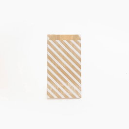 Bolsa De Papel Clairefontaine Kraft Decorado S/Asas 12X24X4,5 Cm Rayas Blancas Pack De 50