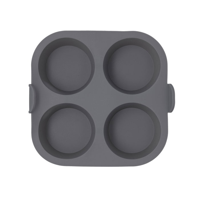 Quid Molde Silicona 4 Muffin Naturalia 17x17x5 cm (12 Unidades) Gris