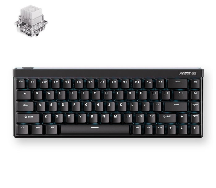 Mchose MC-Ace68Air-10 Teclado Mecánico Inalámbrico 68 Teclas RGB Layout Polaco Negro