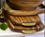 DKD Home Decor Tabla de Cortar Acacia e Inox Natural 40,5x26,6x4,5 cm