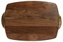 DKD Home Decor Tabla Cortar Woodsun 23 Natural Dorado Acacia Inox 26.6 x 4.5 x 40.5 cm