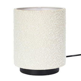 Home Deco Factory Lámpara de Mesa Pantalla Rizo Colección Natural, Diám. 15.5 cm, Altura 20.5 cm, Textil Poliacrílico