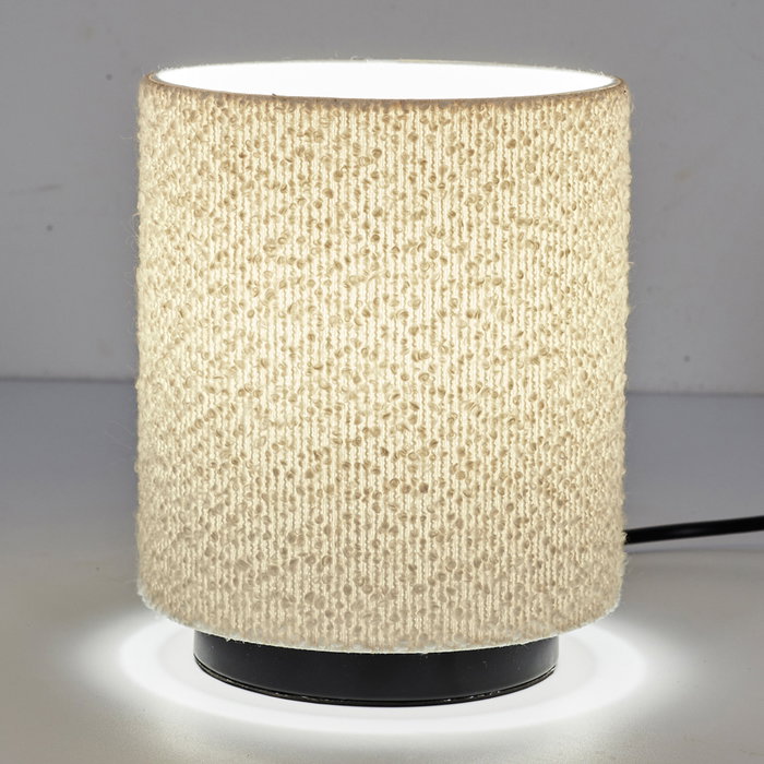 Home Deco Factory Lámpara de Mesa Pantalla Rizo Colección Natural, Diám. 15.5 cm, Altura 20.5 cm, Textil Poliacrílico Home Deco Factory Lámpara de Mesa Pantalla Rizo Colección Natural, Diám. 15.5 cm, Altura 20.5 cm, Textil Poliacrílico